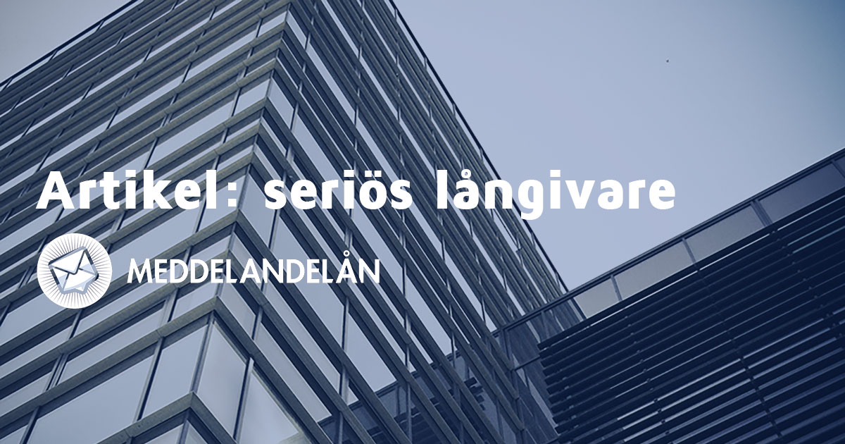 Meddelandelån seriös långivare smslån